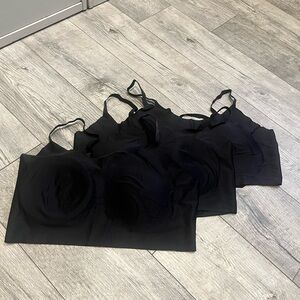 Bundle of Three Women’s 3XL Plain Solid Black Seamless Wireless Bralette Bras